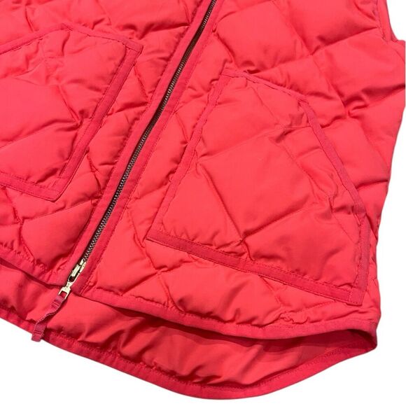 J.Crew Coral Orange Quilted Excursion Puffer Down Vest XS - Picture 2 of 4